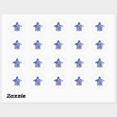 Zee Schildpad blauwe camo Ronde Sticker (Vel)