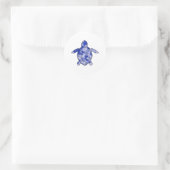 Zee Schildpad blauwe camo Ronde Sticker (Tas)