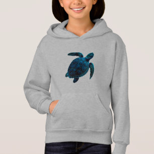Zee schildpad, blauwe tekening