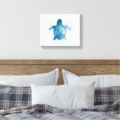 Zee Schildpad blauwe waterverf Canvas Afdruk (Insitu (Slaapkamer))
