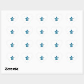 Zee Schildpad blauwe waterverf Hart Sticker (Vel)