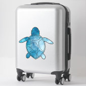 Zee Schildpad blauwe waterverf Sticker (Koffer)