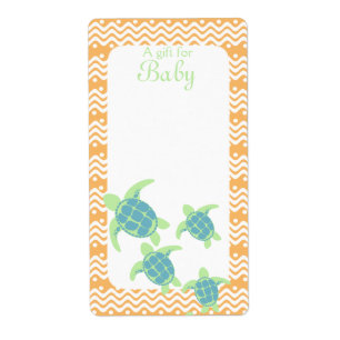 Zee Schildpad Boek Labels Baby Sinaasappel