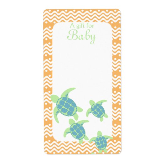 Zee Schildpad Boek Labels Baby Sinaasappel (Voorkant)