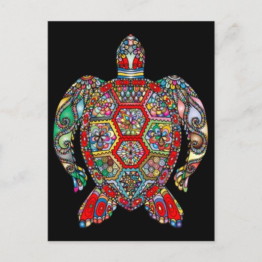 zee schildpad briefkaart (Voorkant)