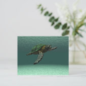 Zee schildpad briefkaart (Staand voorkant)