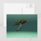 Zee schildpad briefkaart (Voorkant / Achterkant)