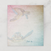 Zee schildpad bruiloft escort of plaats kaarten plaatskaartje (Buitenkant ongevouwen)