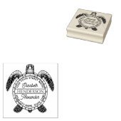 Zee Schildpad Buikzicht Naam Retouradres Rubberstempel (Gestempeld)