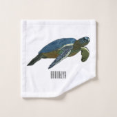 Zee schildpad cartoon bad handdoek (Wasdoekje)