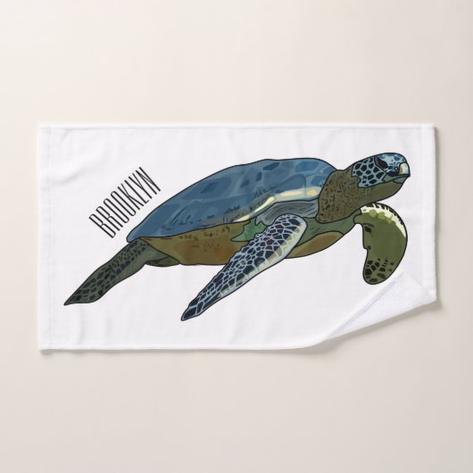 Zee schildpad cartoon bad handdoek (Handdoek)