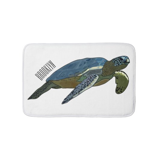 Zee schildpad cartoon badmat (Voorkant)