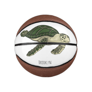 Zee schildpad cartoon basketbal