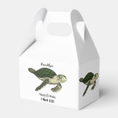 Zee schildpad cartoon bedankdoosjes (Achterkant)