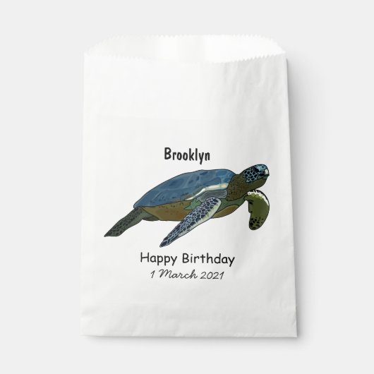 Zee schildpad cartoon bedankzakje (Voorkant)