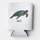 Zee schildpad cartoon blikjeskoeler (Voorkant)