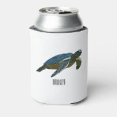 Zee schildpad cartoon blikjeskoeler (Blikje Achterkant)