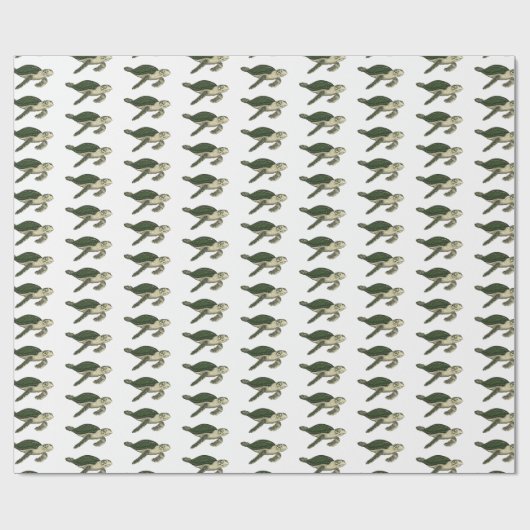 Zee schildpad cartoon cadeaupapier (Vlak)