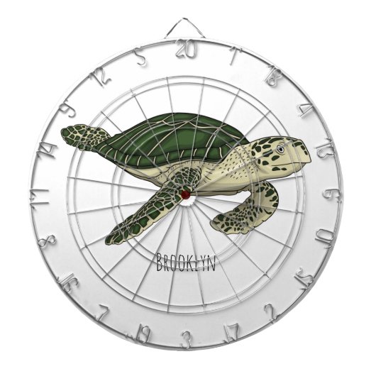 Zee schildpad cartoon dartbord (Voorkant)
