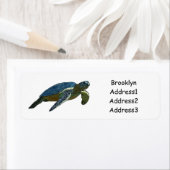 Zee schildpad cartoon etiket (Insitu)