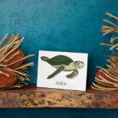 Zee schildpad cartoon fotoplaat (Zijkant)