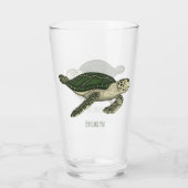 Zee schildpad cartoon glas (Achterkant)