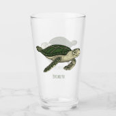 Zee schildpad cartoon glas (Voorkant)