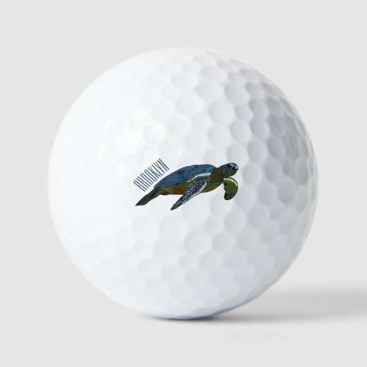 Zee schildpad cartoon golfballen (Voorkant)