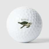 Zee schildpad cartoon golfballen (Voorkant)