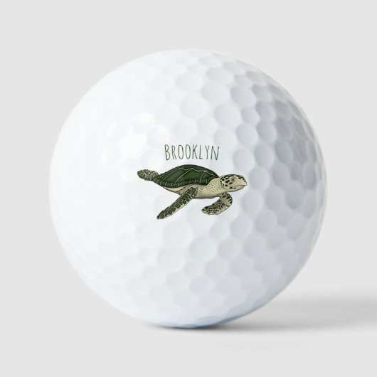 Zee schildpad cartoon golfballen (Voorkant)
