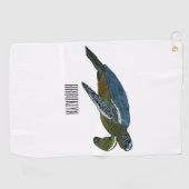 Zee schildpad cartoon golfhanddoek (Horizontaal)