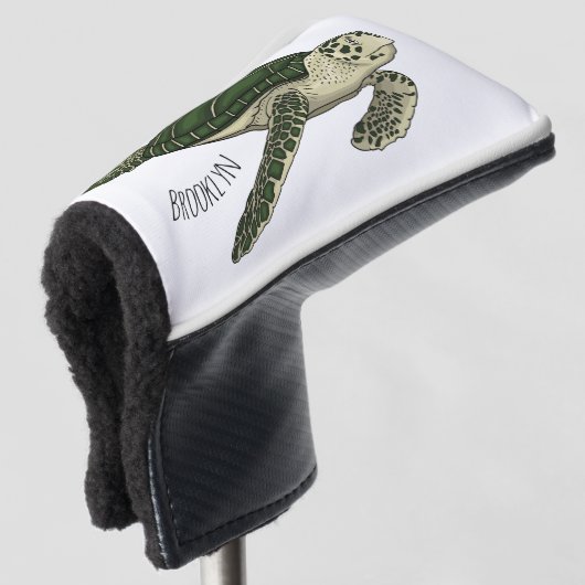 Zee schildpad cartoon golfheadcover (3/4 voorkant)
