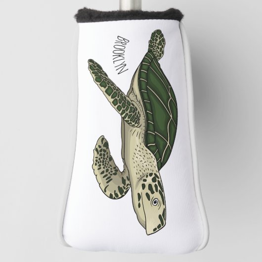 Zee schildpad cartoon golfheadcover (Draai 90)
