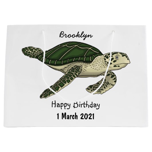 Zee schildpad cartoon groot cadeauzakje (Voorkant)
