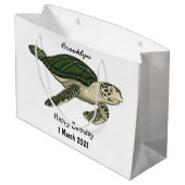 Zee schildpad cartoon groot cadeauzakje (Achterkant Gekanteld)