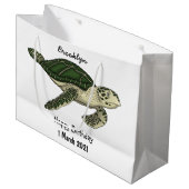 Zee schildpad cartoon groot cadeauzakje (Voorkant Gekanteld)