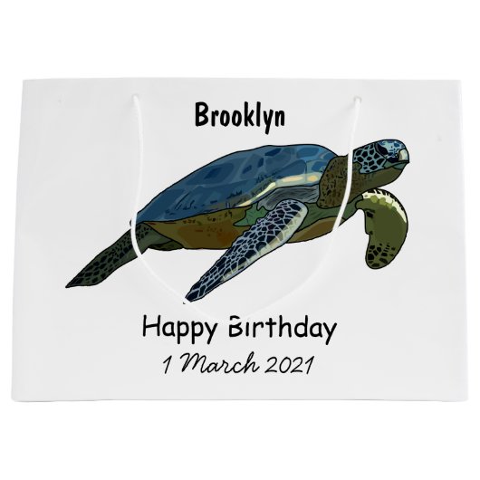 Zee schildpad cartoon groot cadeauzakje (Voorkant)
