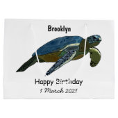 Zee schildpad cartoon groot cadeauzakje (Achterkant)