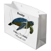 Zee schildpad cartoon groot cadeauzakje (Achterkant Gekanteld)