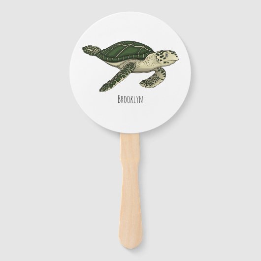 Zee schildpad cartoon handwaaier (Voorkant)