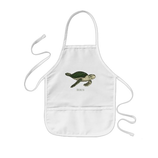 Zee schildpad cartoon kinder schort (Voorkant)