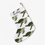 Zee schildpad cartoon kleine kerstsok (Achterkant (Hangend))