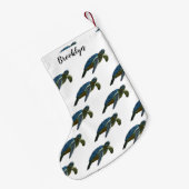 Zee schildpad cartoon kleine kerstsok (Achterkant (Hangend))