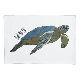 Zee schildpad cartoon kussensloop