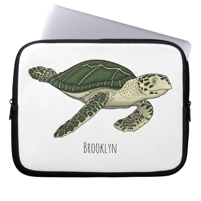 Zee schildpad cartoon laptop sleeve (Voorkant)