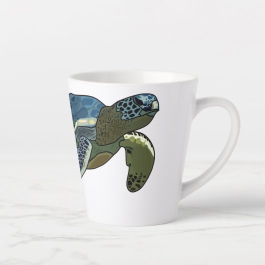 Zee schildpad cartoon latte mok (Rechts)