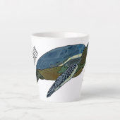 Zee schildpad cartoon latte mok (Voorkant)