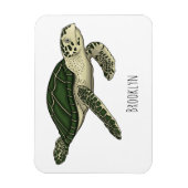Zee schildpad cartoon magneet (Verticaal)