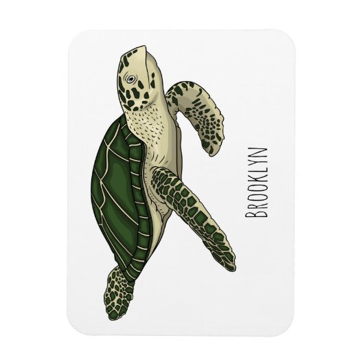 Zee schildpad cartoon magneet (Verticaal)