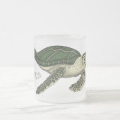 Zee schildpad cartoon matglas koffiemok (Center)